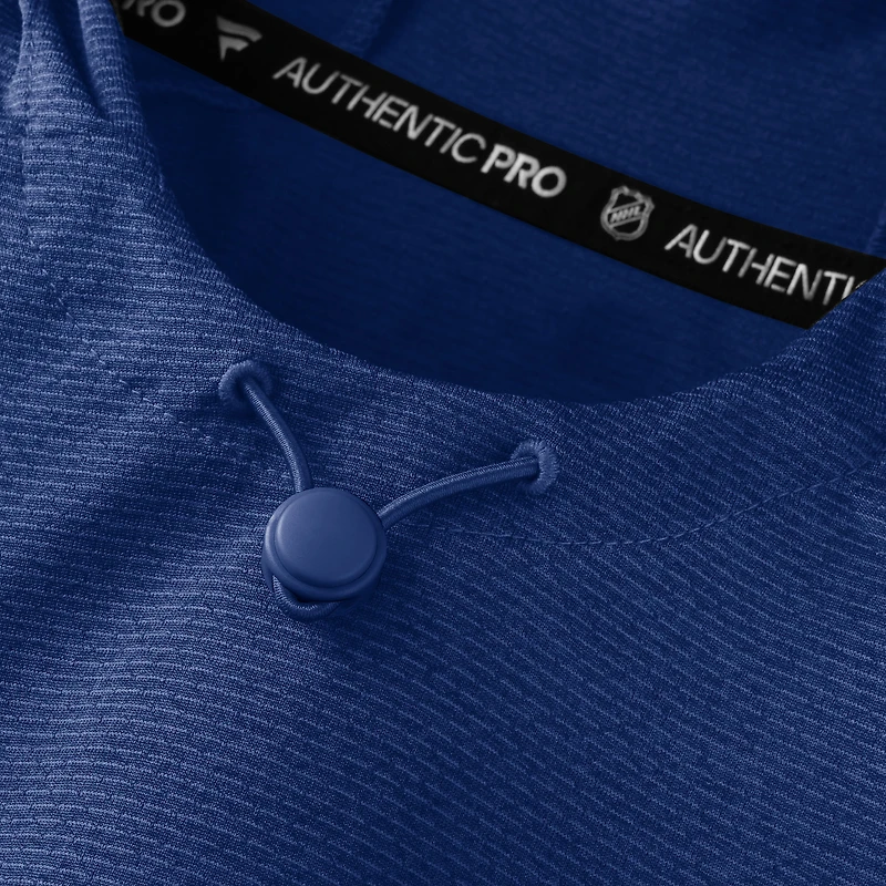 Sweat à capuche raglan authentique Pro Rink Fanatics bleu chiné pour homme des Canucks de Vancouver