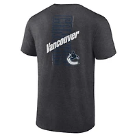 Men's Fanatics Heather Charcoal Vancouver Canucks Backbone T-Shirt