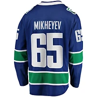 Maillot d'évasion à domicile des Canucks de Vancouver bleu Fanatics Ilya Mikheyev pour hommes