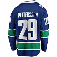 Maillot bleu Marcus Pettersson pour homme Fanatics Vancouver Canucks Home Breakaway
