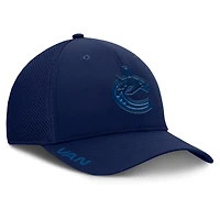 Casquette Fanatics Authentic Pro Road Flex bleu marine pour homme des Canucks de Vancouver