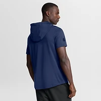 Sweat à capuche manches courtes Fanatics bleu marine pour homme des Vancouver Canucks Authentic Pro Road