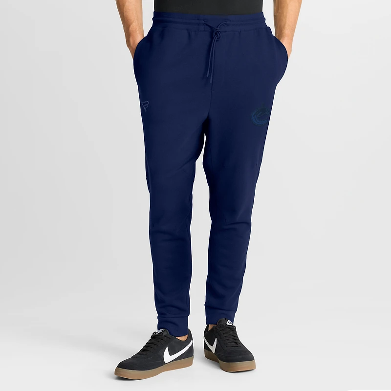 Men's Fanatics Navy Vancouver Canucks Authentic Pro Road Tri-Blend Joggers