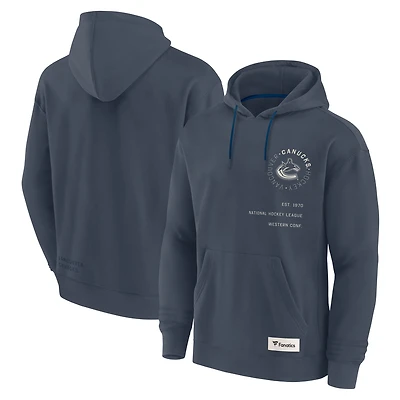 Sweat à capuche Fanatics bleu marine pour homme, Future Ground Info, Vancouver Canucks