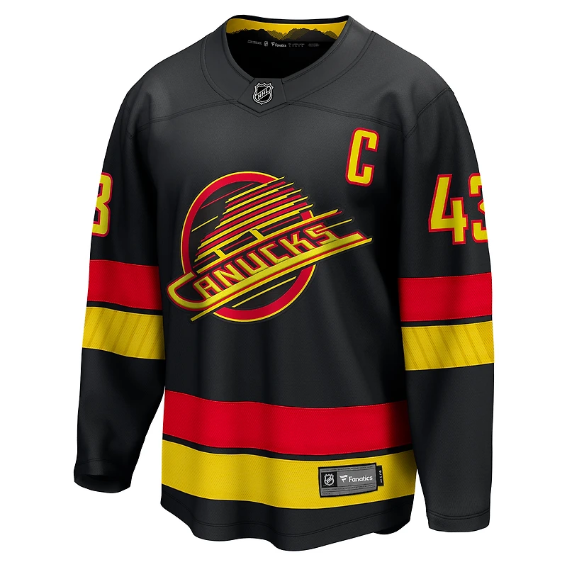 Men's Fanatics Quinn Hughes Black Vancouver Canucks Alternate Breakaway Jersey