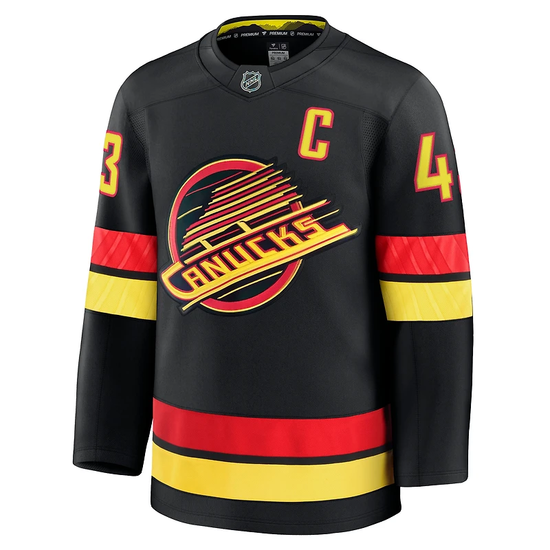 Men's Fanatics Quinn Hughes Black Vancouver Canucks Alternate Premium Player Jersey