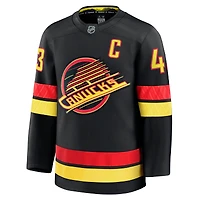 Men's Fanatics Quinn Hughes Black Vancouver Canucks Alternate Premium Player Jersey