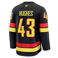 Men's Fanatics Quinn Hughes Black Vancouver Canucks Alternate Premium Player Jersey