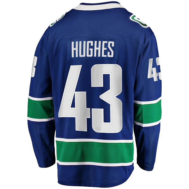 Men's Fanatics Quinn Hughes Blue Vancouver Canucks Home Premier Breakaway Player - Jersey