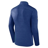 Haut à enfiler authentique quart de zip Fanatics Royal Vancouver Canucks pour hommes
