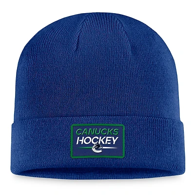 Bonnet en tricot à revers Fanatics Royal Vancouver Canucks pour hommes