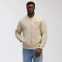 Blouson aviateur léger entièrement zippé Fanatics Tan Authentic Pro Road des Canucks de Vancouver pour hommes