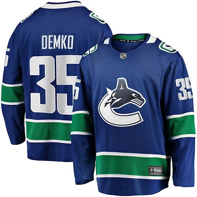 Maillot Breakaway à domicile Fanatics Thatcher Demko des Canucks de Vancouver bleu pour hommes