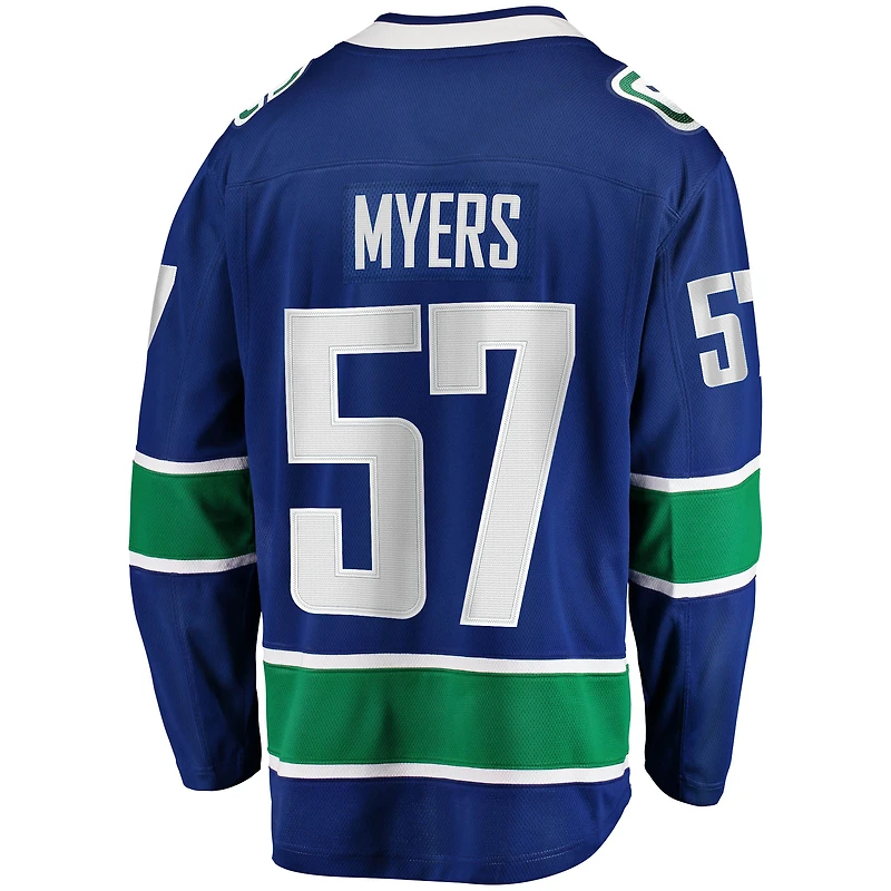 Fanatiques masculins de marque Tyler Myers Blue Vancouver Canucks Home Breakaway - Maillot joueur
