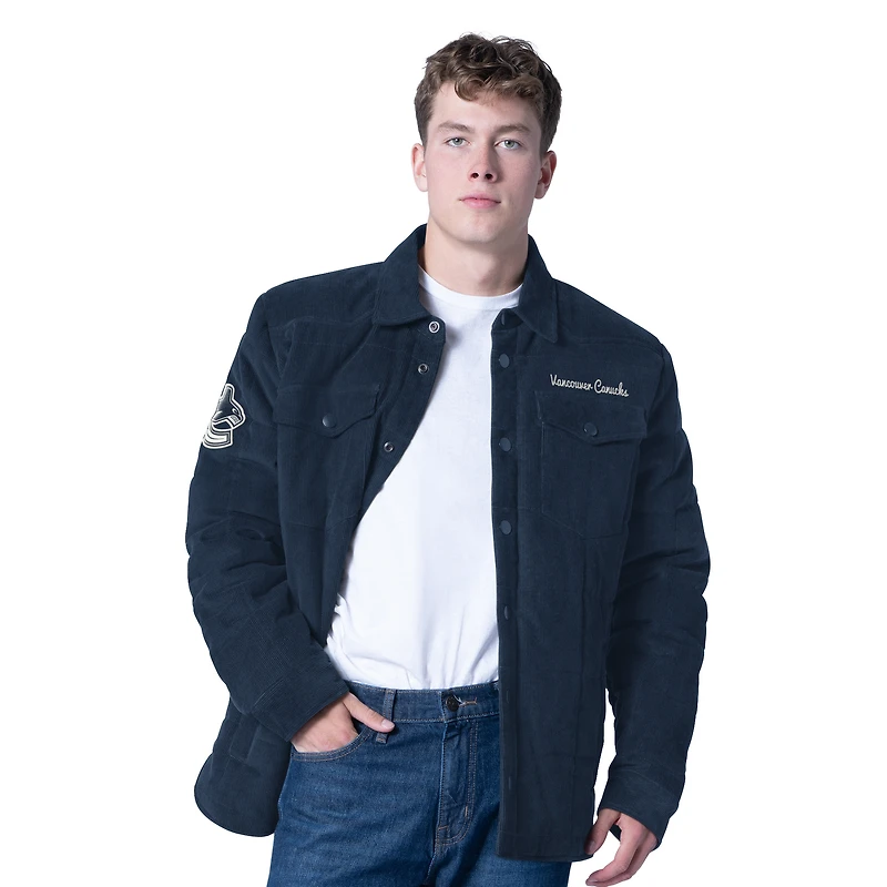 Men's G-III Sports by Carl Banks Navy Vancouver Canucks Triumph Full-Snap Jacket