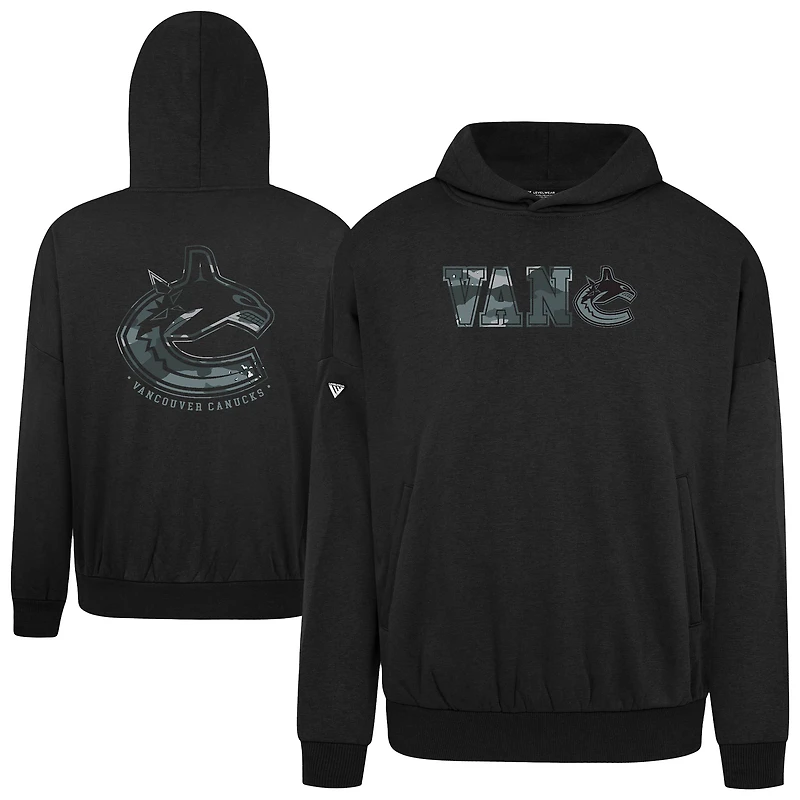 Men's Levelwear Black Vancouver Canucks Contact Oversized Hoodie