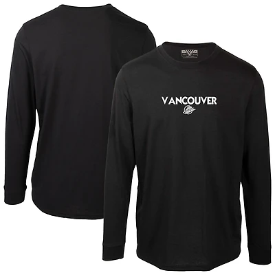 T-shirt à manches longues pour homme Levelwear Vancouver Canucks noir Oscar City Capsule