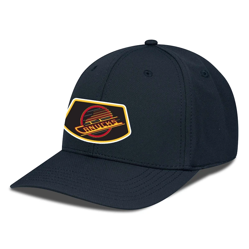 Casquette Rise Skylight Flex noire pour homme des Vancouver Canucks de Levelwear