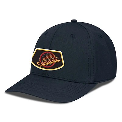 Casquette Rise Skylight Flex noire pour homme des Vancouver Canucks de Levelwear