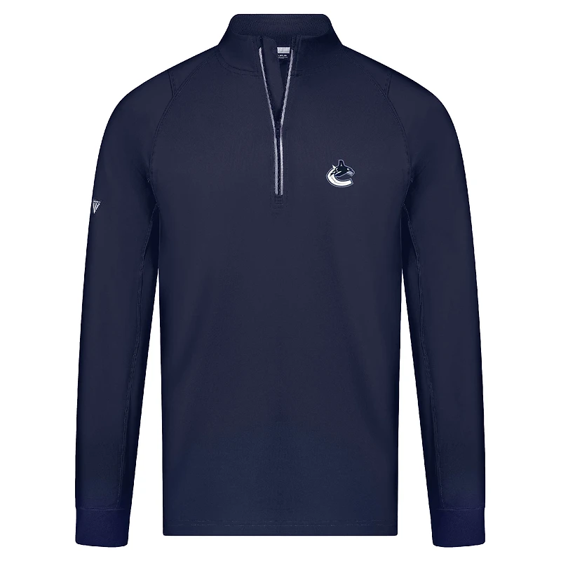 Pull-over bleu à glissière quart de tour Theory Insignia Core Raglan pour homme des Vancouver Canucks Levelwear
