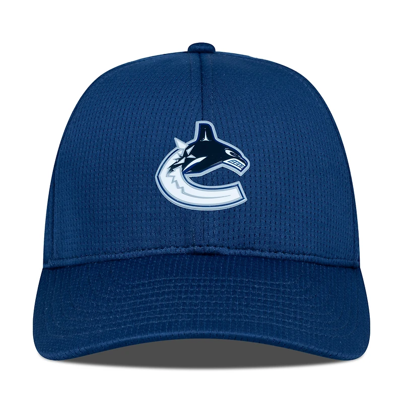 Casquette ajustable structurée Zephyr Insignia Core bleue pour homme des Vancouver Canucks de Levelwear