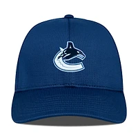 Casquette ajustable structurée Zephyr Insignia Core bleue pour homme des Vancouver Canucks de Levelwear