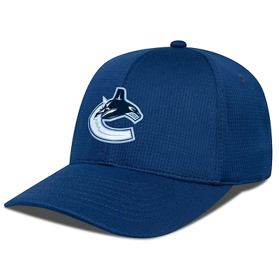 Casquette ajustable structurée Zephyr Insignia Core bleue pour homme des Vancouver Canucks de Levelwear