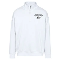 Sweat-shirt à glissière quart de tour Murray City Capsule blanc pour homme Levelwear Vancouver Canucks
