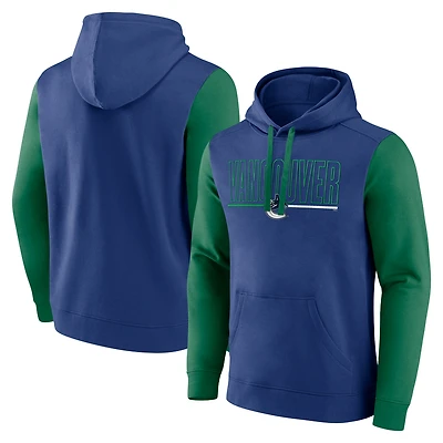 Sweat à capuche en molleton bleu athlétique avec logo des Canucks de Vancouver Deliver pour homme