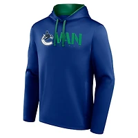 Men's Logo Athletic Blue Vancouver Canucks Head Start Pullover Hoodie