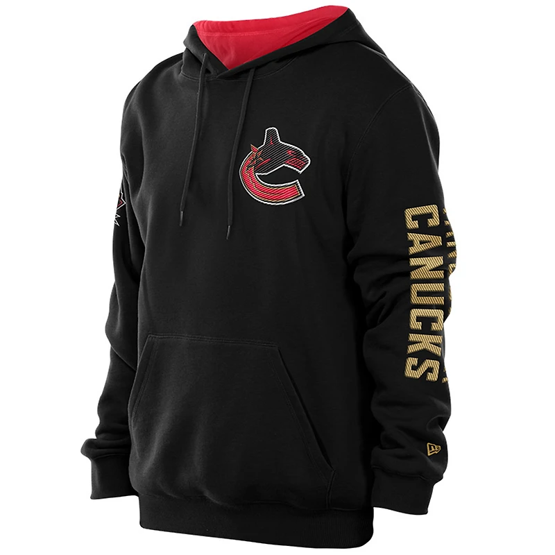 Sweat à capuche noir New Era pour homme, motif Canada Day