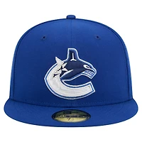 Casquette ajustée 59FIFTY bleue des Canucks de Vancouver New Era pour homme