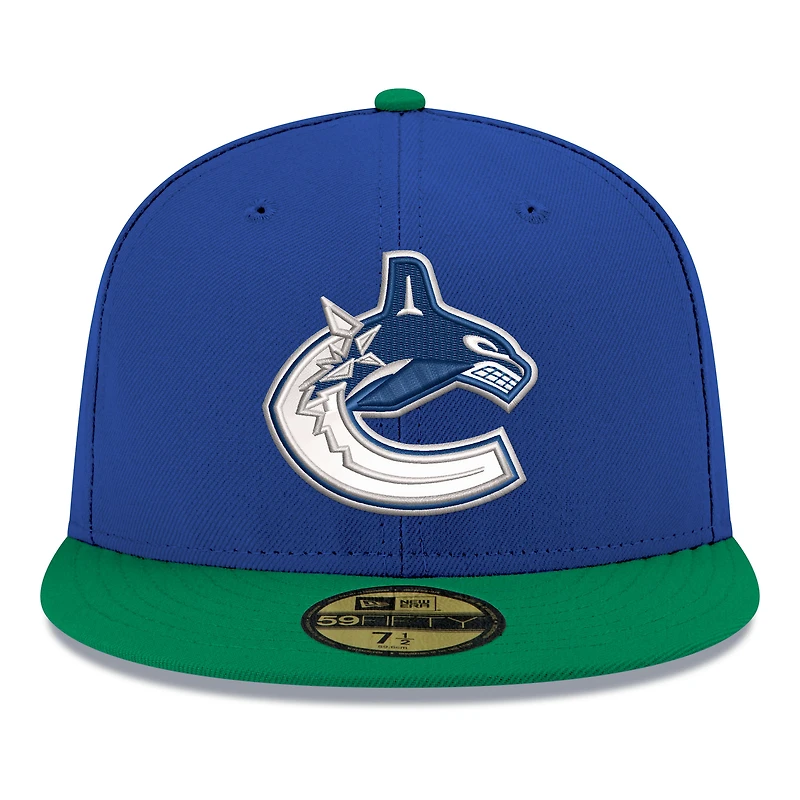 Men's New Era  Blue Vancouver Canucks Core Logo Two-Tone 59FIFTY Fitted Hat