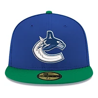 Men's New Era  Blue Vancouver Canucks Core Logo Two-Tone 59FIFTY Fitted Hat
