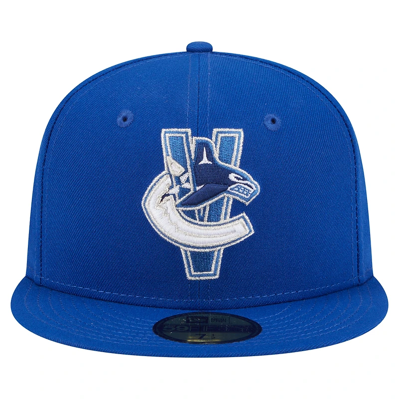 Casquette ajustée Deceptor 59FIFTY bleue New Era pour homme des Canucks de Vancouver