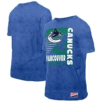 T-shirt bleu délavé minéral New Era pour homme des Vancouver Canucks