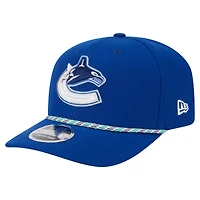 Casquette ajustable multi-cordes 9SEVENTY bleue New Era pour homme des Vancouver Canucks