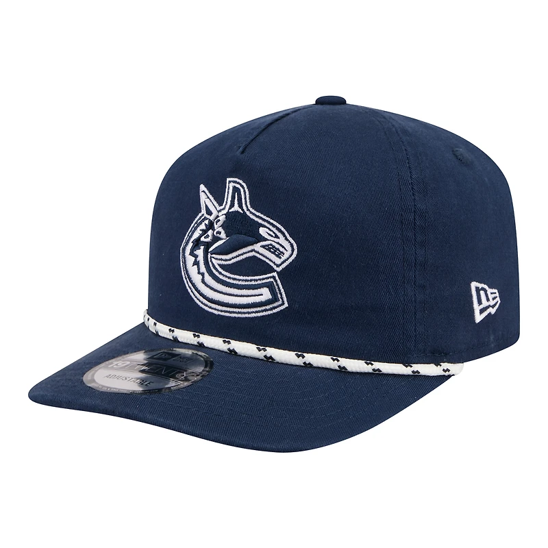 Men's New Era Dark Blue Vancouver Canucks Colorpack 19TWENTY Adjustable Rope Hat