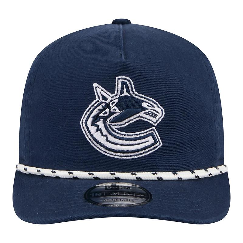 Men's New Era Dark Blue Vancouver Canucks Colorpack 19TWENTY Adjustable Rope Hat