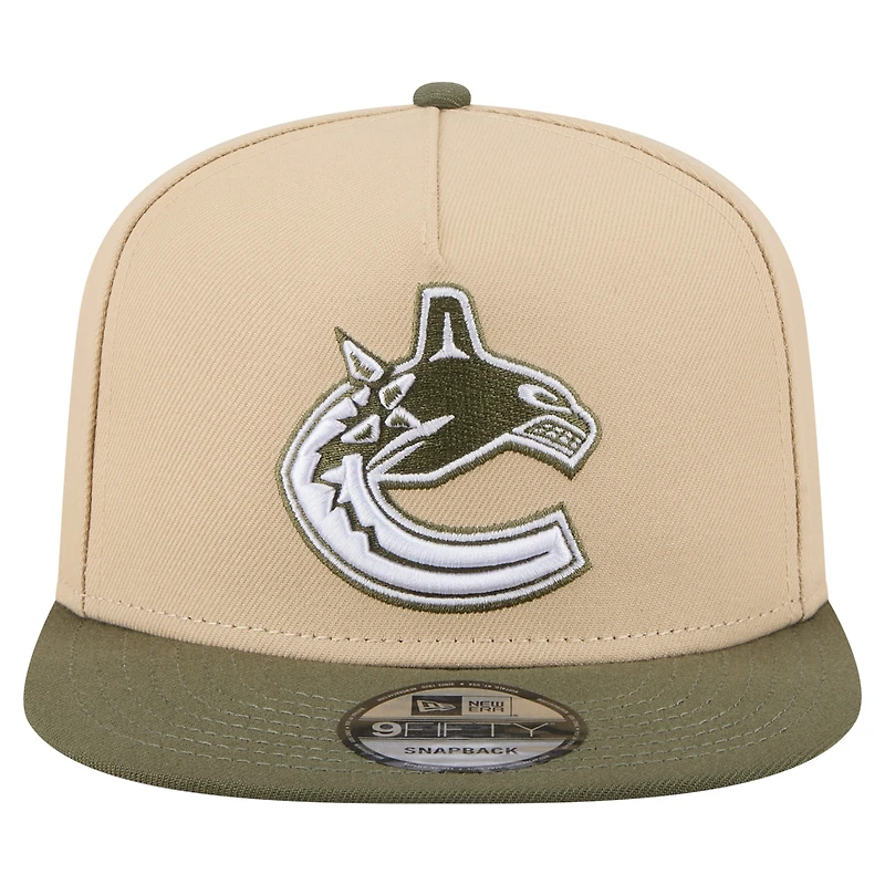 Men's New Era  Tan Vancouver Canucks Color Pack Two-Tone 9FIFTY A-Frame Snapback Hat