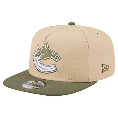Men's New Era  Tan Vancouver Canucks Color Pack Two-Tone 9FIFTY A-Frame Snapback Hat