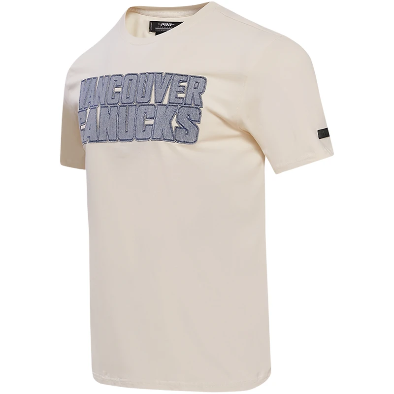T-shirt Pro Standard Vancouver Canucks Varsity Blues crème pour homme