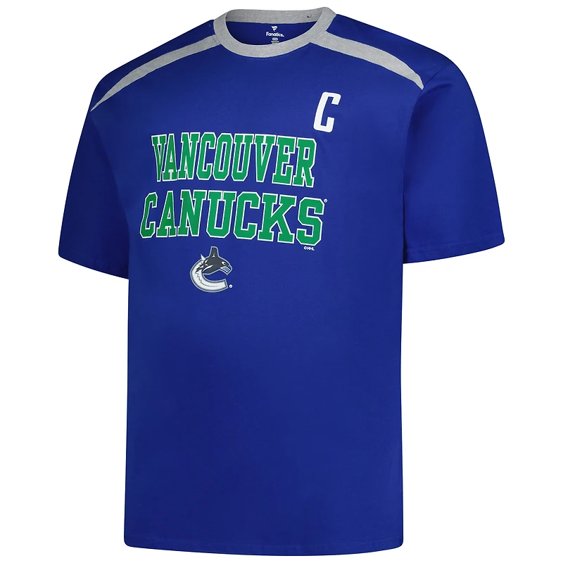 Men's Profile Quinn Hughes Royal Vancouver Canucks Big & Tall Name Number T-Shirt