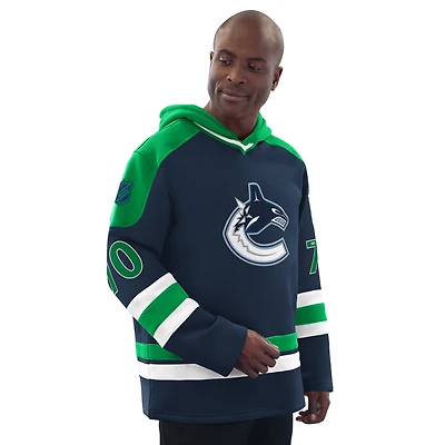 Men's Starter Blue Vancouver Canucks Sweeper Fashion Jersey Pullover Sweatshirt