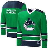 T-shirt à manches longues pour homme Starter Green Vancouver Canucks Cross-Check