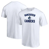 T-shirt blanc pour homme avec arche de la victoire des Canucks Vancouver