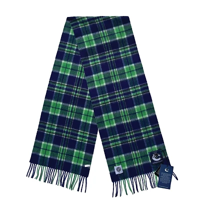 Écharpe en laine à carreaux tartan des Canucks de Vancouver, Patrick King Woollen Company