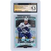 Carte de recrue autographiée de Quinn Hughes, Vancouver Canucks, 2019-20 O-Pee-Chee Platinum Marquee #190, authentifiée par CGC Fanatics Witnessed, cote 9,5/10