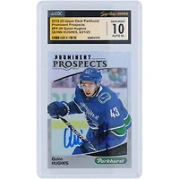 Quinn Hughes Vancouver Canucks Autographed 2019-20 Upper Deck Parkhurst Prominent Prospects #PP-20 CGC Fanatics Witnessed Authenticated 10/10 Rookie Card