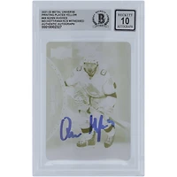 Quinn Hughes Vancouver Canucks Autographed 2021-22 Upper Deck Metal Universe Yellow Printing Plate #49 #1/1 Beckett Fanatics Witnessed Authenticated 10 Card